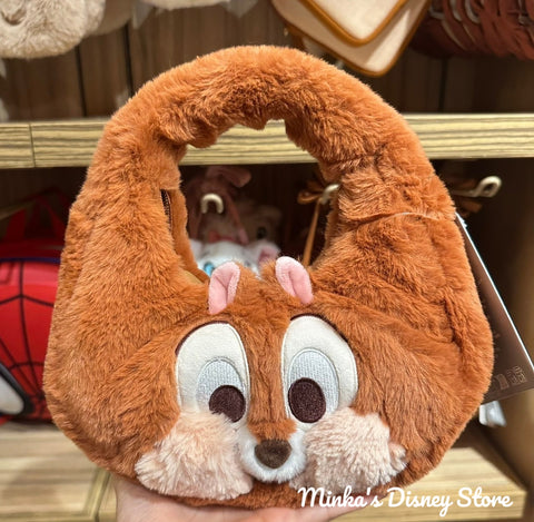 Hong Kong Disneyland - Fluffy Chip Zipped Hobo Bag - Non Ready Stock