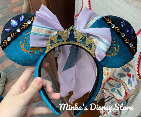 Hong Kong Disneyland - World of Frozen Blue Minnie Ears Headband - Non Ready Stock