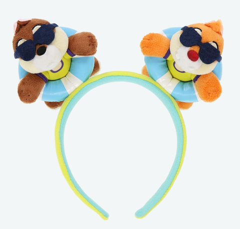 Japan Disney - TDR SuiSui Summer Chip & Dale Plush Headband - Non Ready Stock