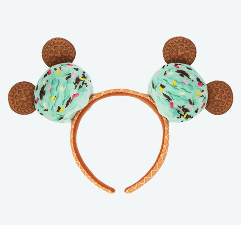 Tokyo Disneyland - TDR Chocolate Mint Ice Cream Mickey Ears Headband - Non Ready Stock